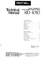 Rotel RD-1010 - Technical manual 